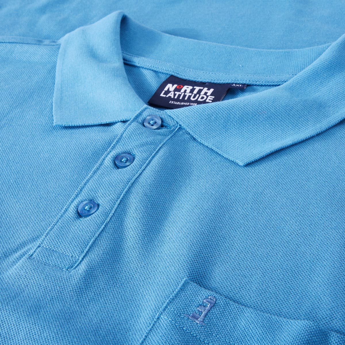 North Poloshirt aus Baumwolle mittelblau
