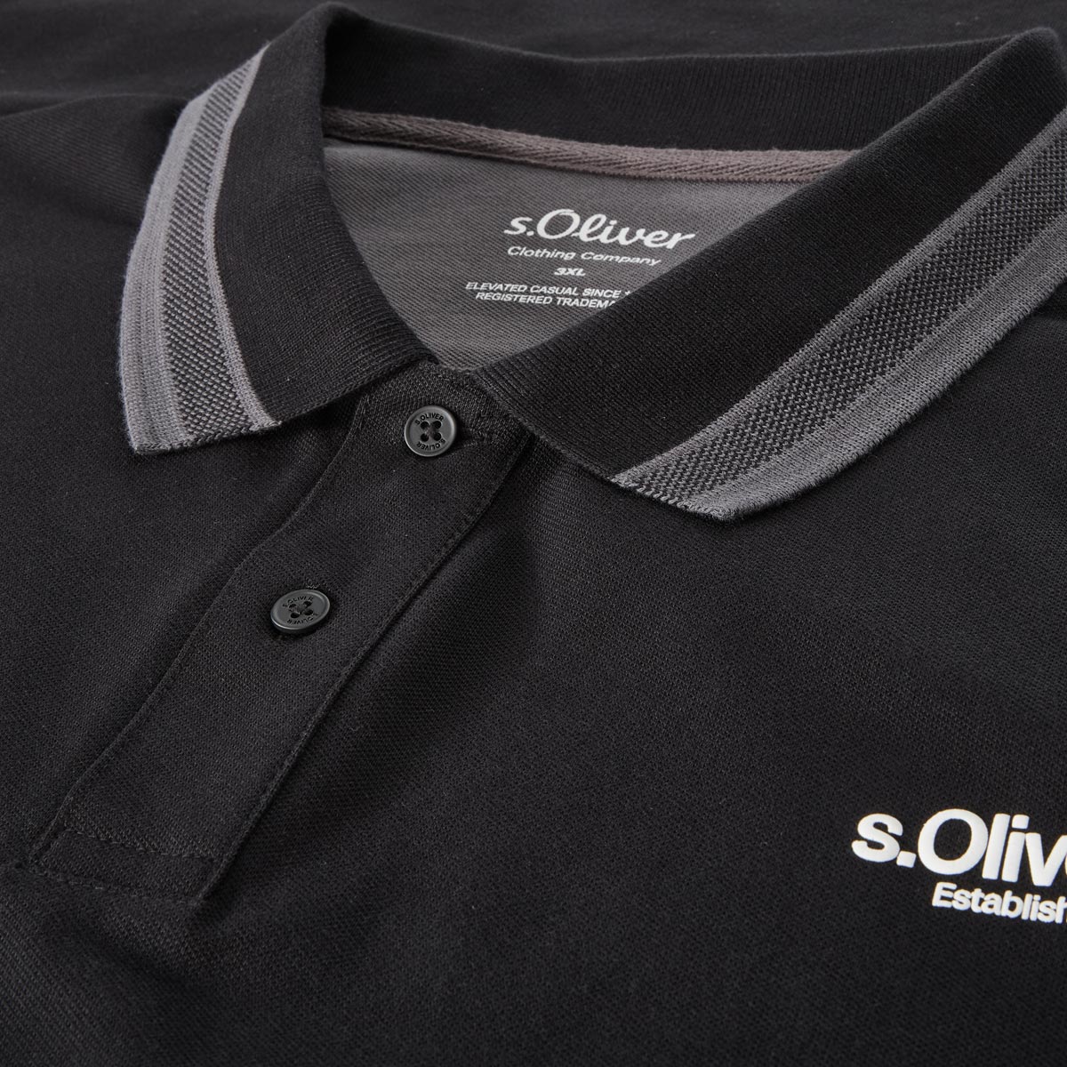 s.Oliver Poloshirt mit Elasthan schwarz