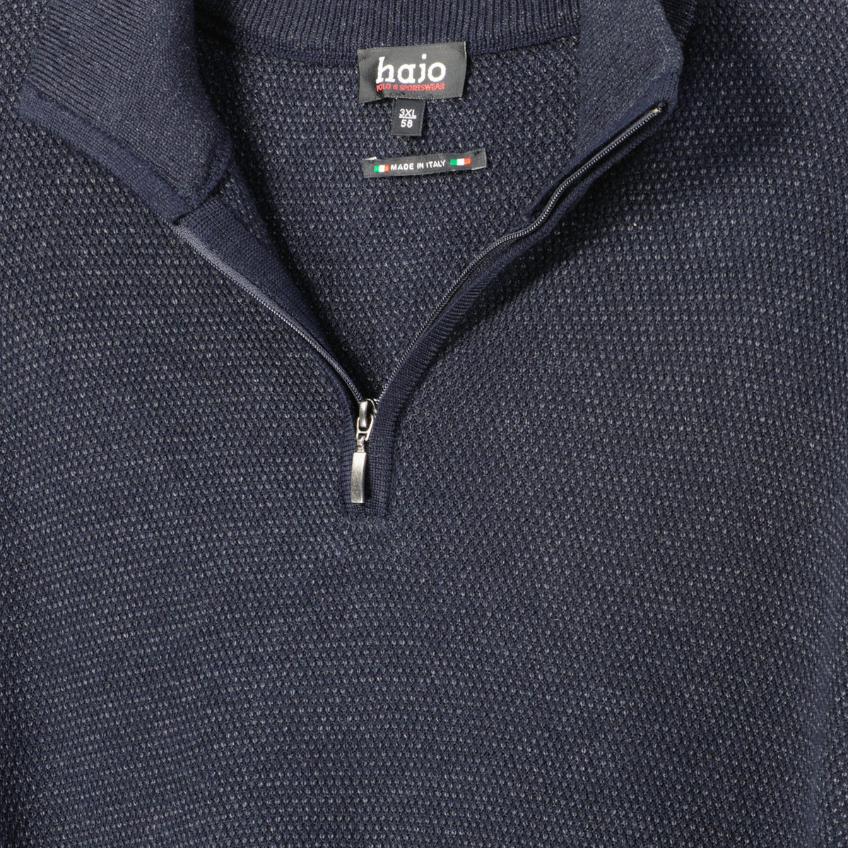 Hajo Strickpullover mit Stehkragen marine