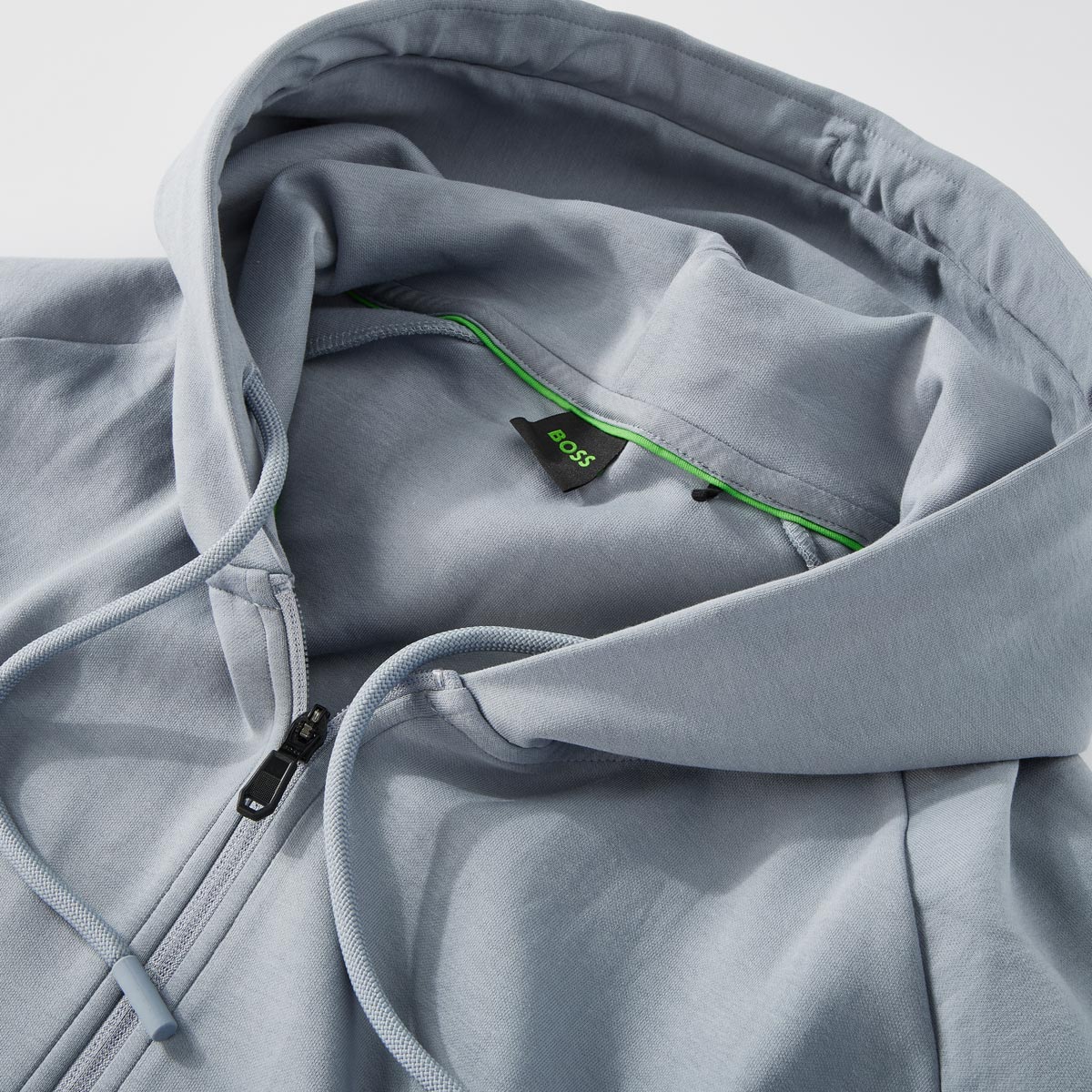 BOSS Sweatjacke mit Elasthan dunkelgrau
