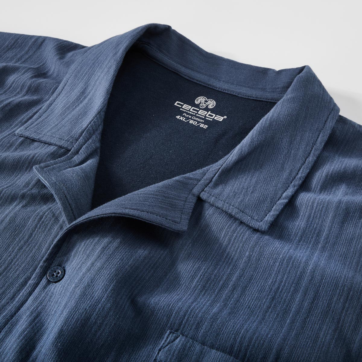 Ceceba Kurzer Pyjama aus Baumwolle, atmungsaktiv und hautfreundlich mittelblau