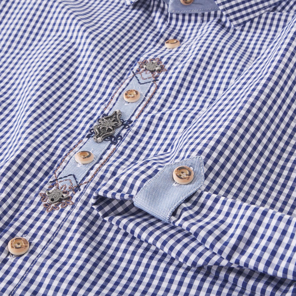 Orbis Trachtenhemd aus Baumwollmix blau