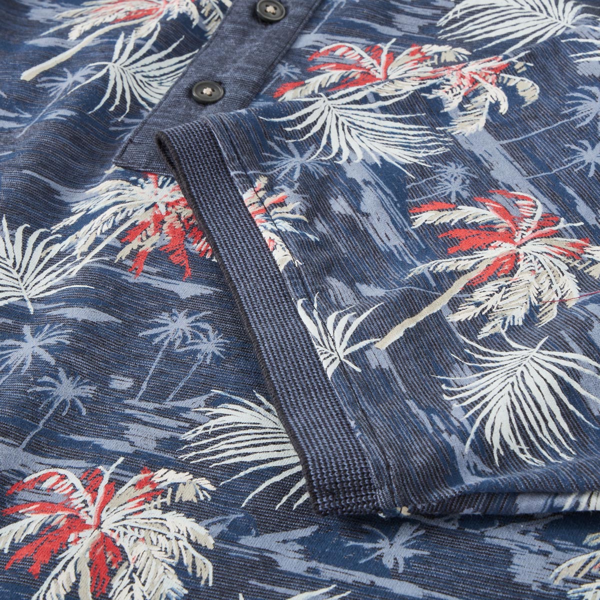 CASA MODA Poloshirt mit Allover-Muster dunkelblau