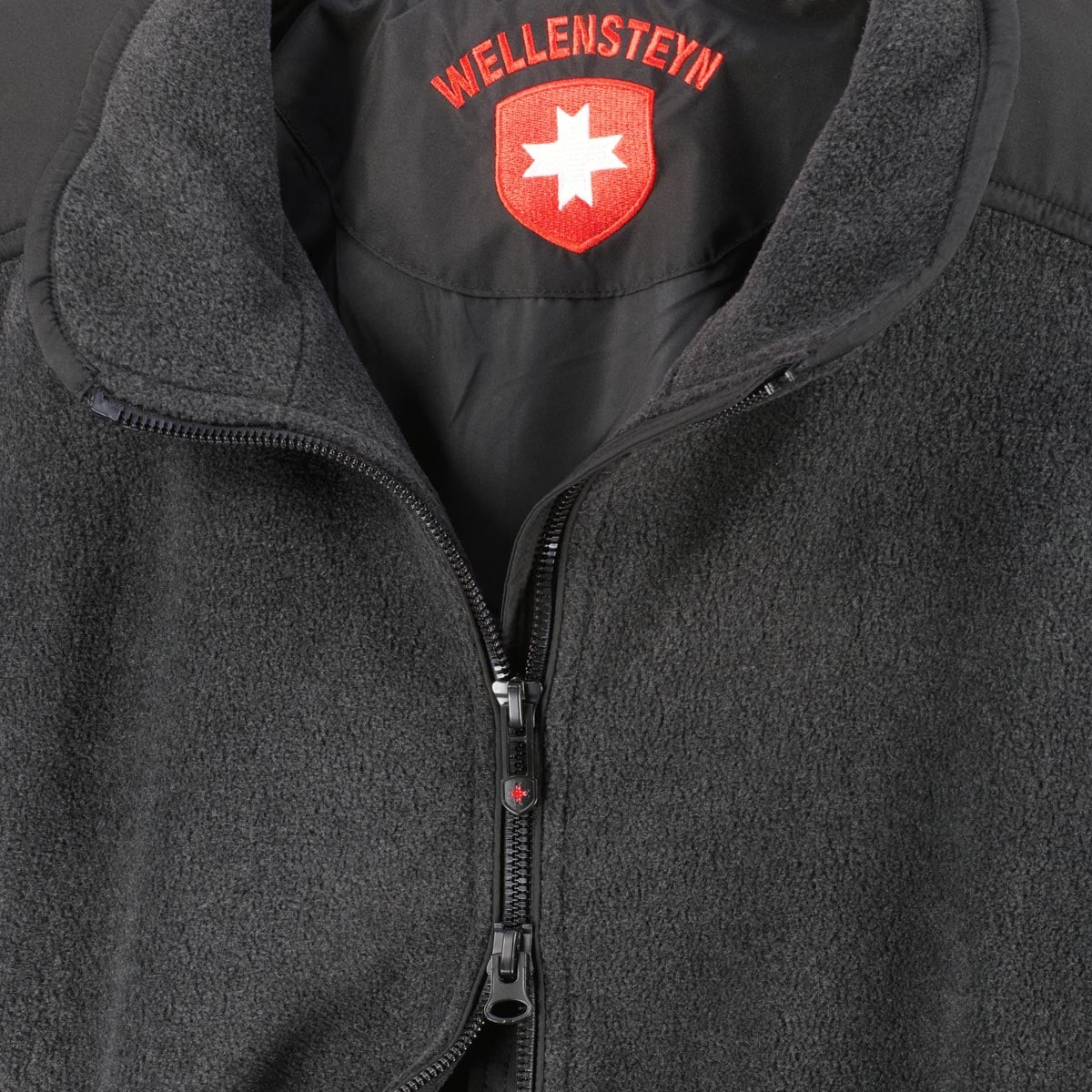 Fleecejacke im Materialmix grau 4XL JJ-10/MES-4XL