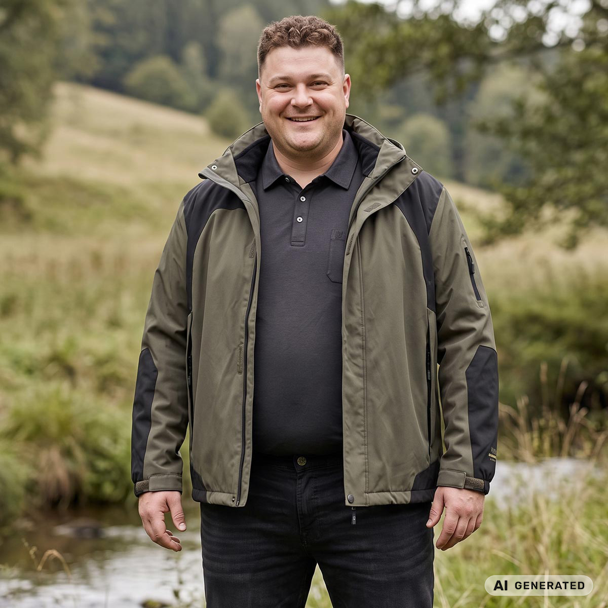 ADAMO 3-in-1 Funktionsjacke, wasserdicht oliv