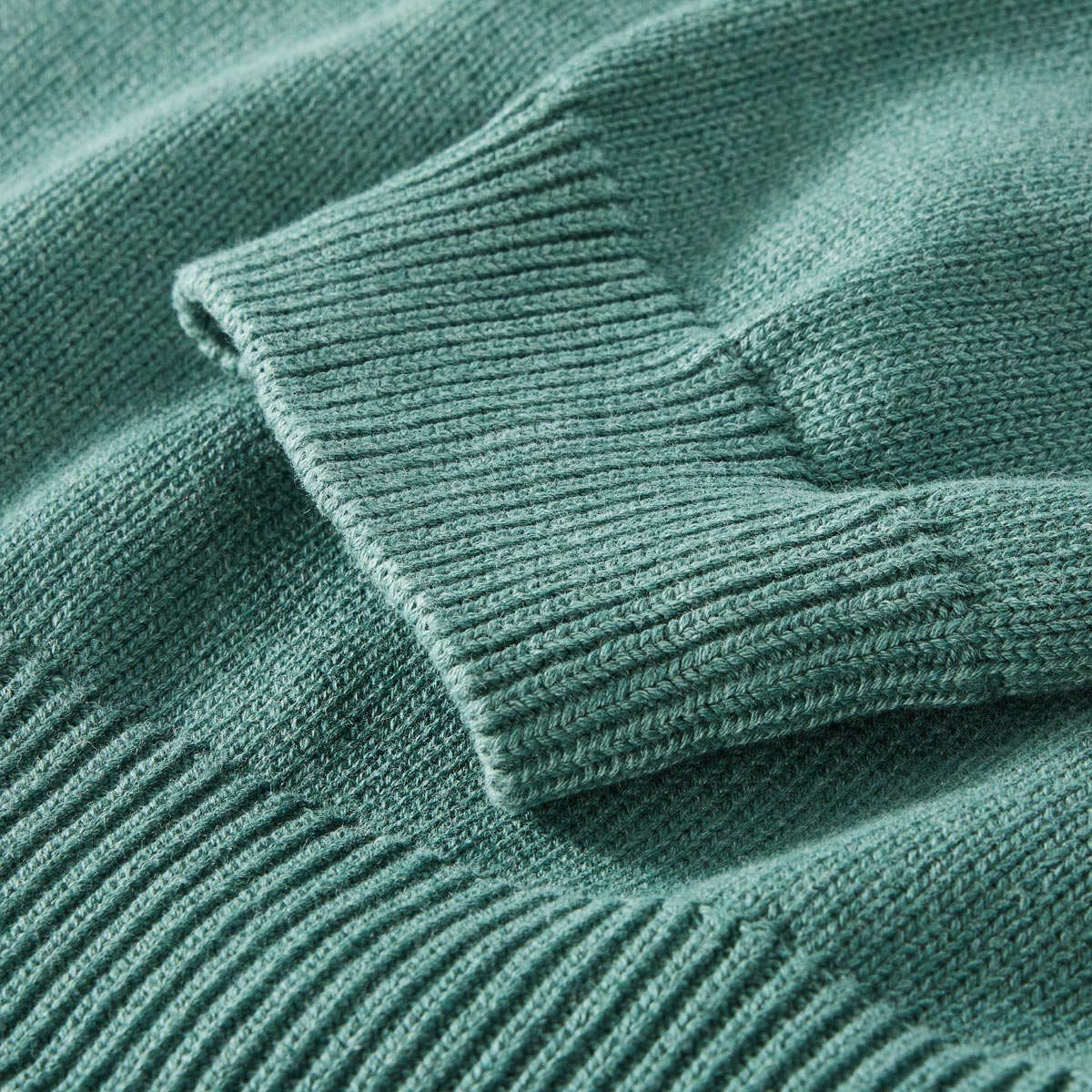 RAGMAN Rundhalspullover aus Baumwolle dunkelgrün