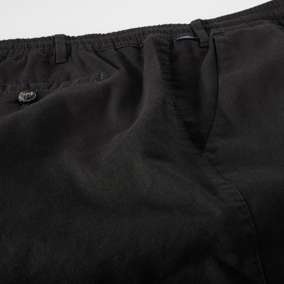 Eurex by Brax Chino mit Leinen "Till", Regular Fit schwarz/schwarz