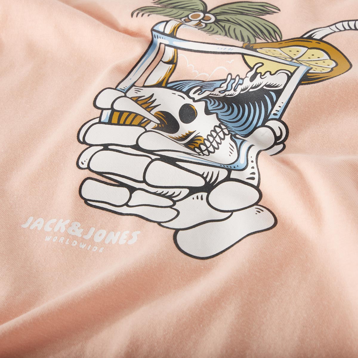 Jack&Jones T-Shirt mit Motiv-Print pfirsich