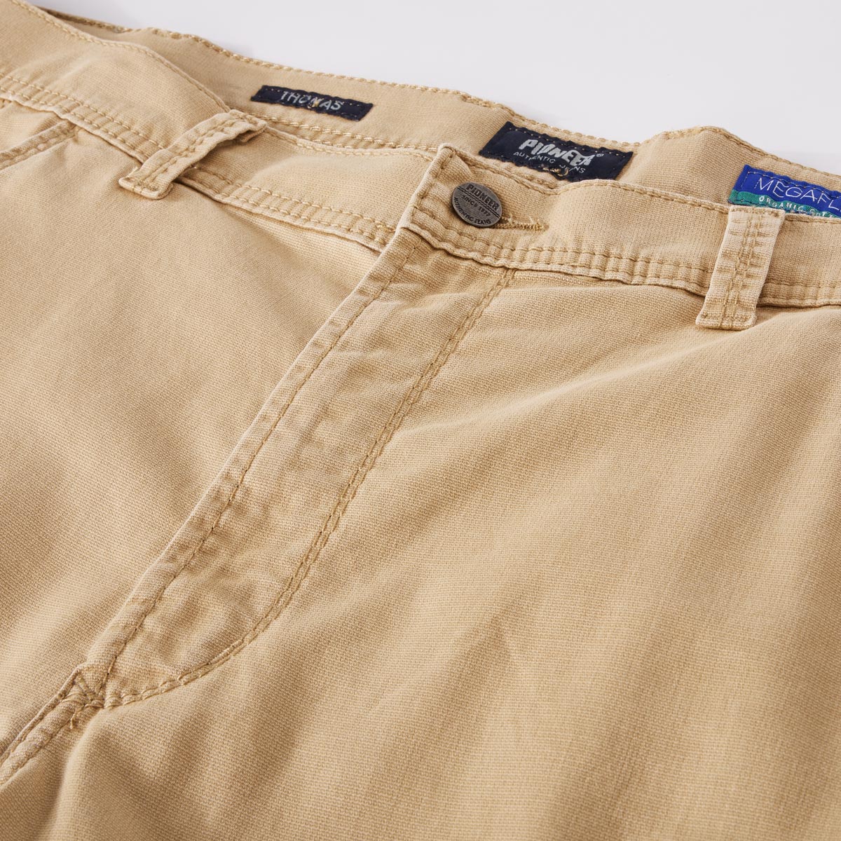 Pioneer Stretch-Baumwollhose "Thomas", Regular Fit beige