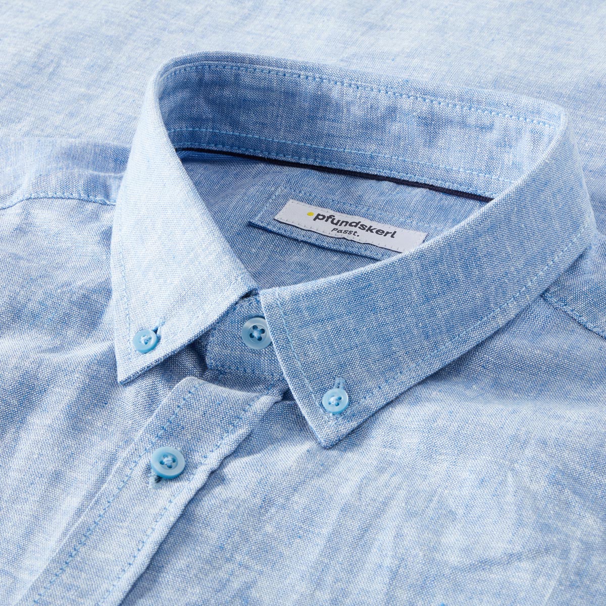 Pfundskerl Freizeithemd mit Leinen jeansblau