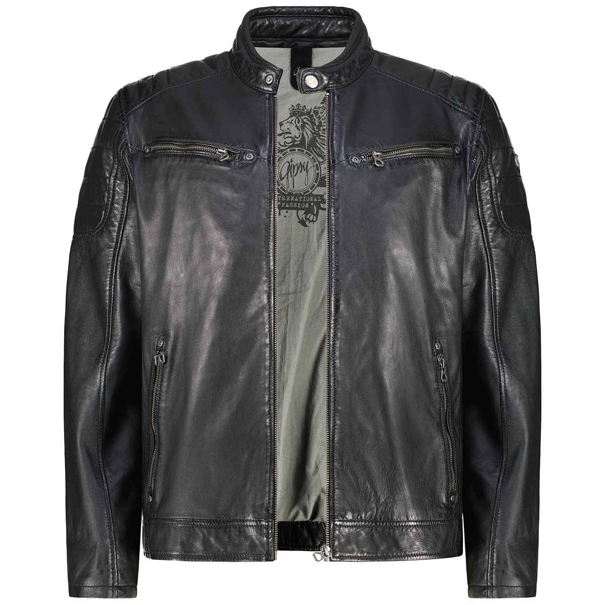 Gipsy Lederjacke im Biker-Stil schwarz