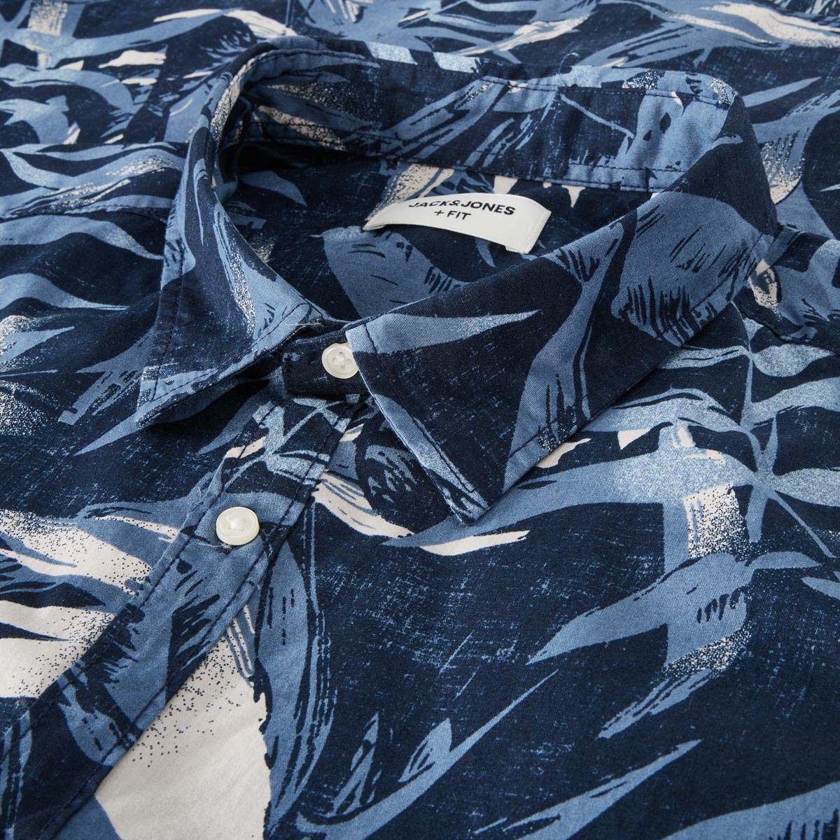 Jack&Jones Freizeithemd mit floralem Muster blau