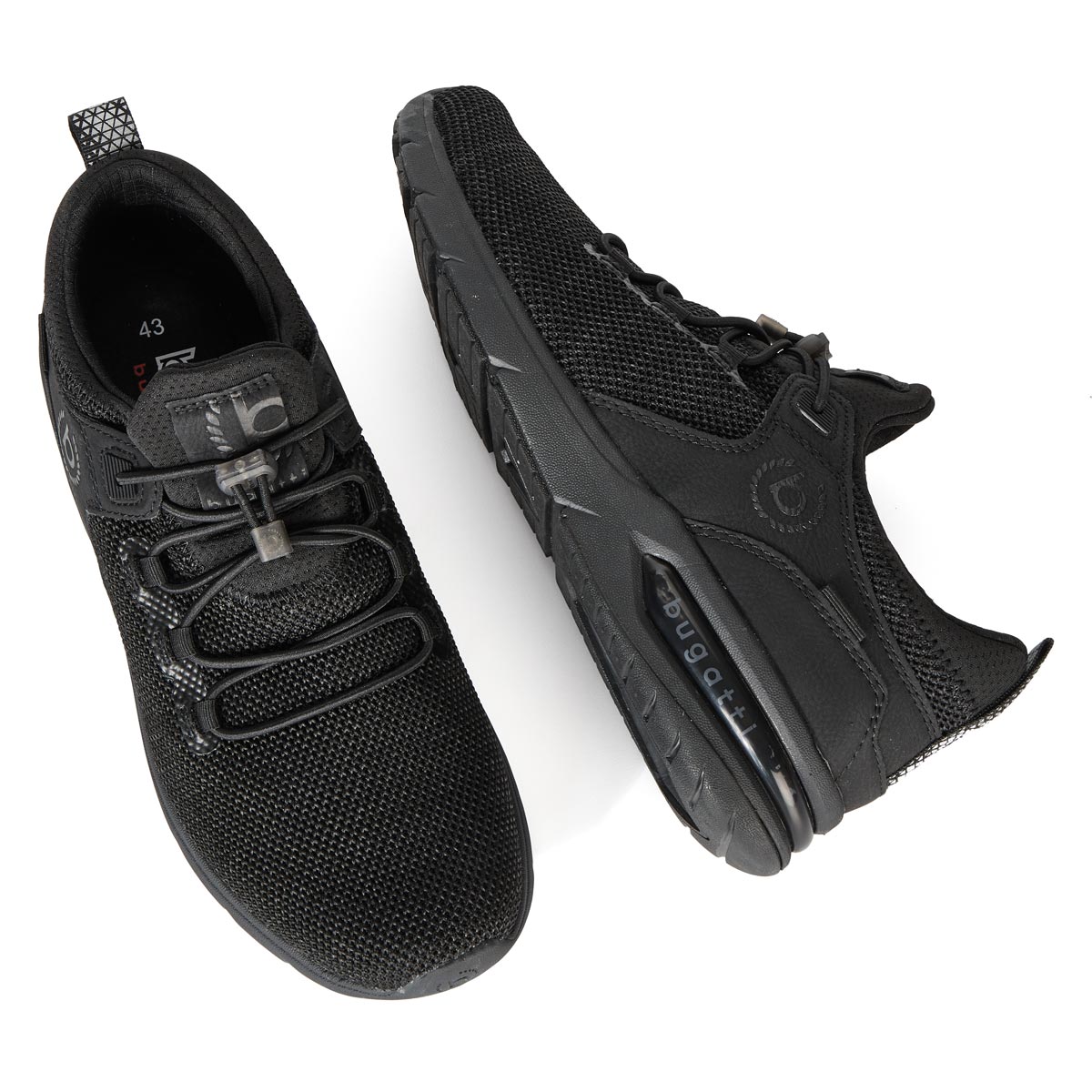 bugatti Sneaker mit elastischer Schnürung, leicht schwarz