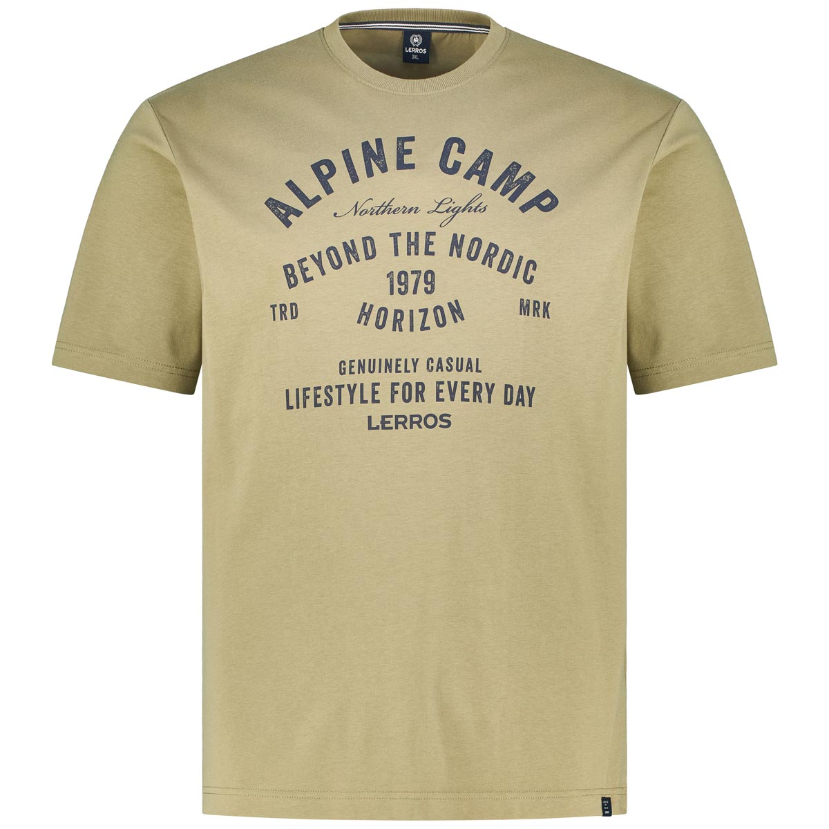 Lerros T-Shirt mit Motiv-Print Farbe khaki Größe: 5XL günstig online kaufen