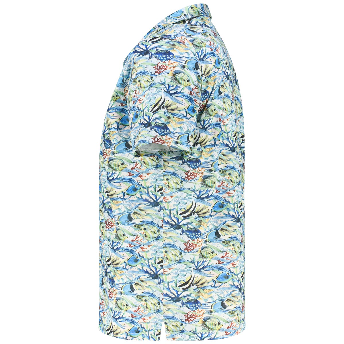 RAGMAN Freizeithemd mit Allover-Muster, knitterarm mittelblau