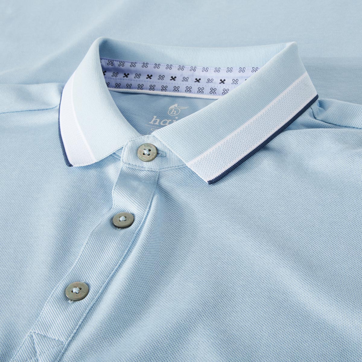 Hajo Funktions-Poloshirt mit Stretch, atmungsaktiv hellblau