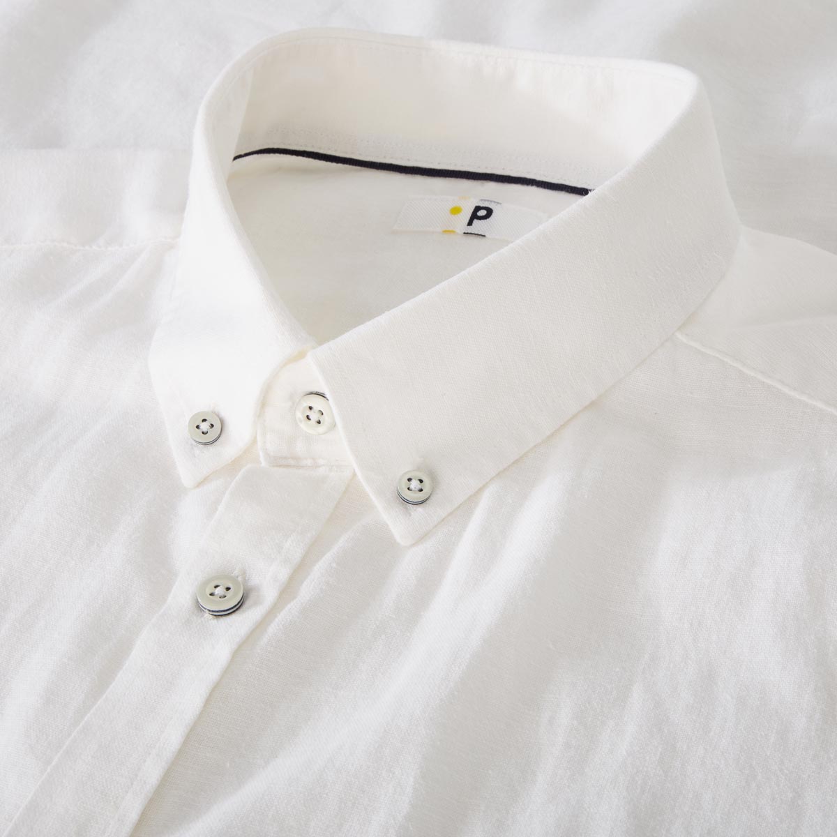 Pfundskerl Freizeithemd mit Leinen weiß