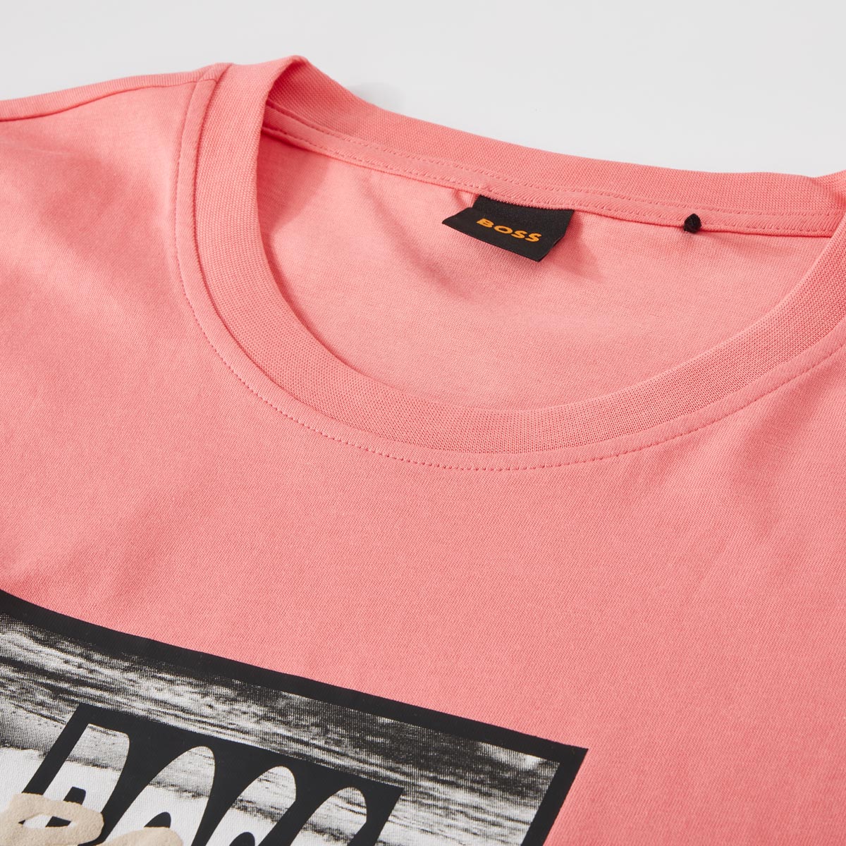 BOSS T-Shirt mit Label-Print hellrot
