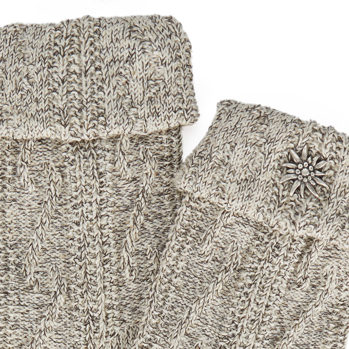 Lusana Kurze Trachtensocke beige/braun