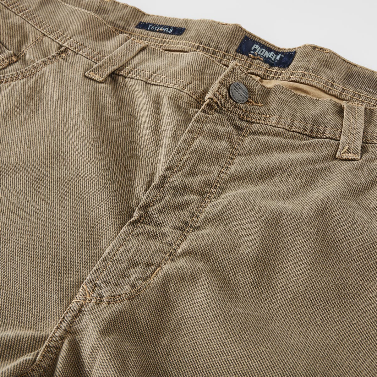 Pioneer Baumwollhose "Thomas" mit Stretch, Tapered Fit hellbraun