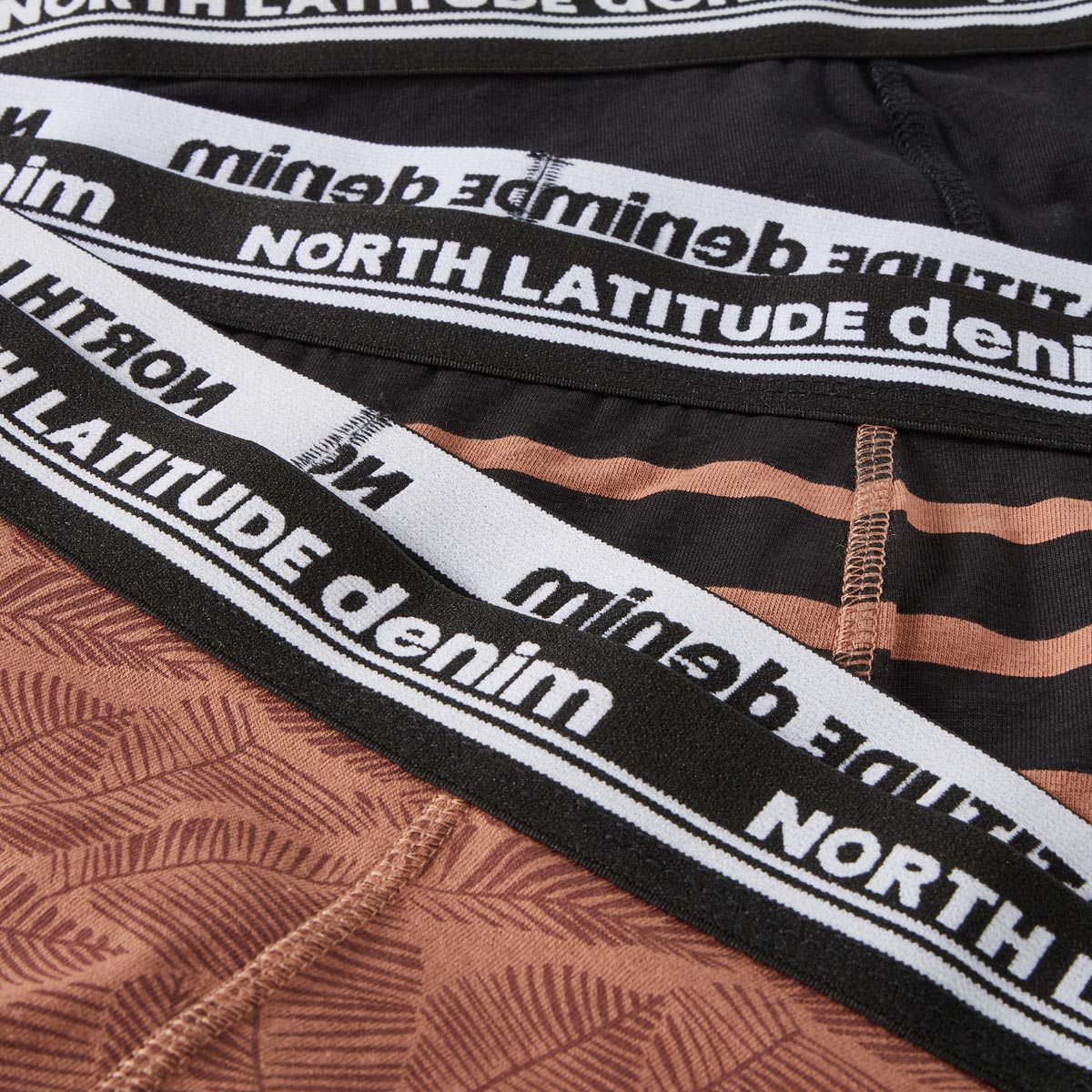 North 3er-Pack Pants mit Elasthan braun