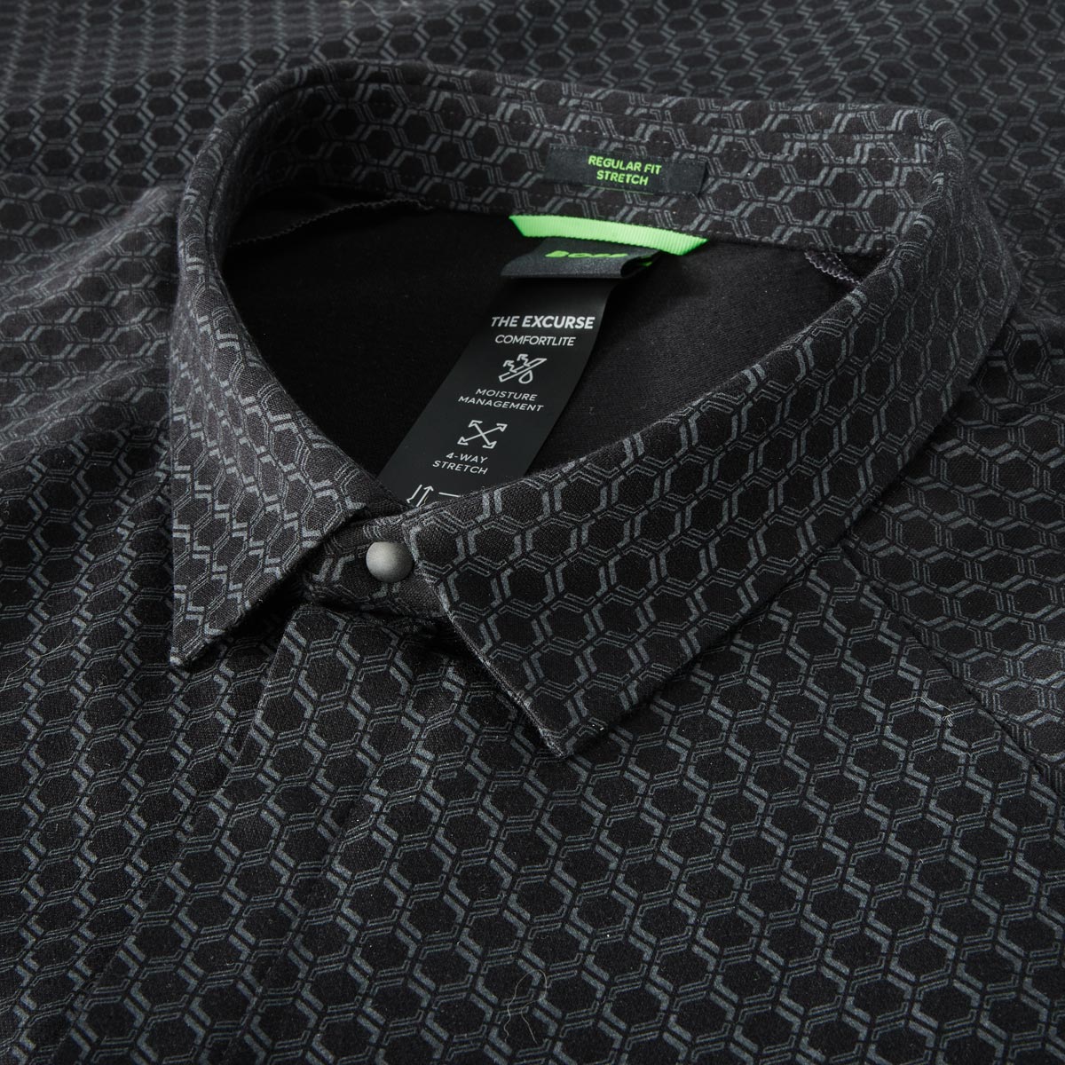 BOSS Freizeithemd mit Allover-Muster anthrazit