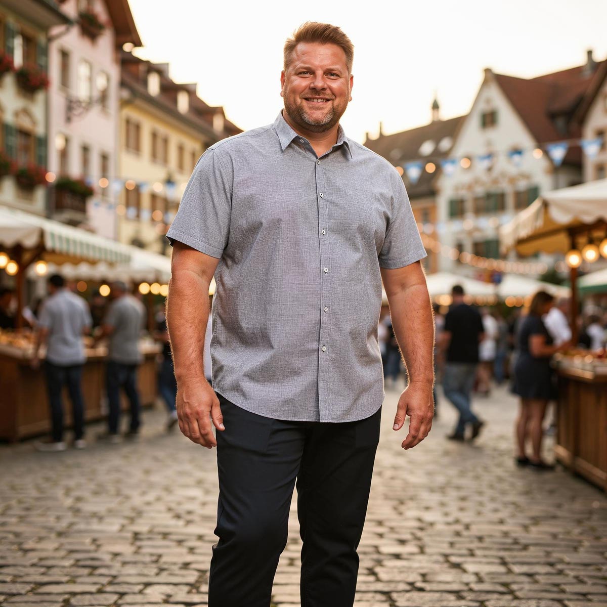 Pfundskerl Trachtenhemd aus Leinen dunkelblau