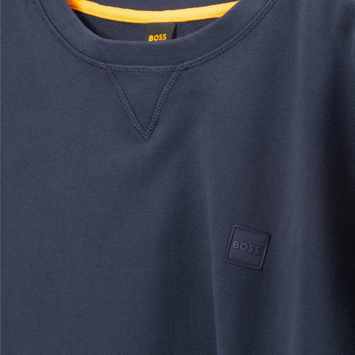 BOSS Sweatshirt aus Biobaumwolle dunkelblau