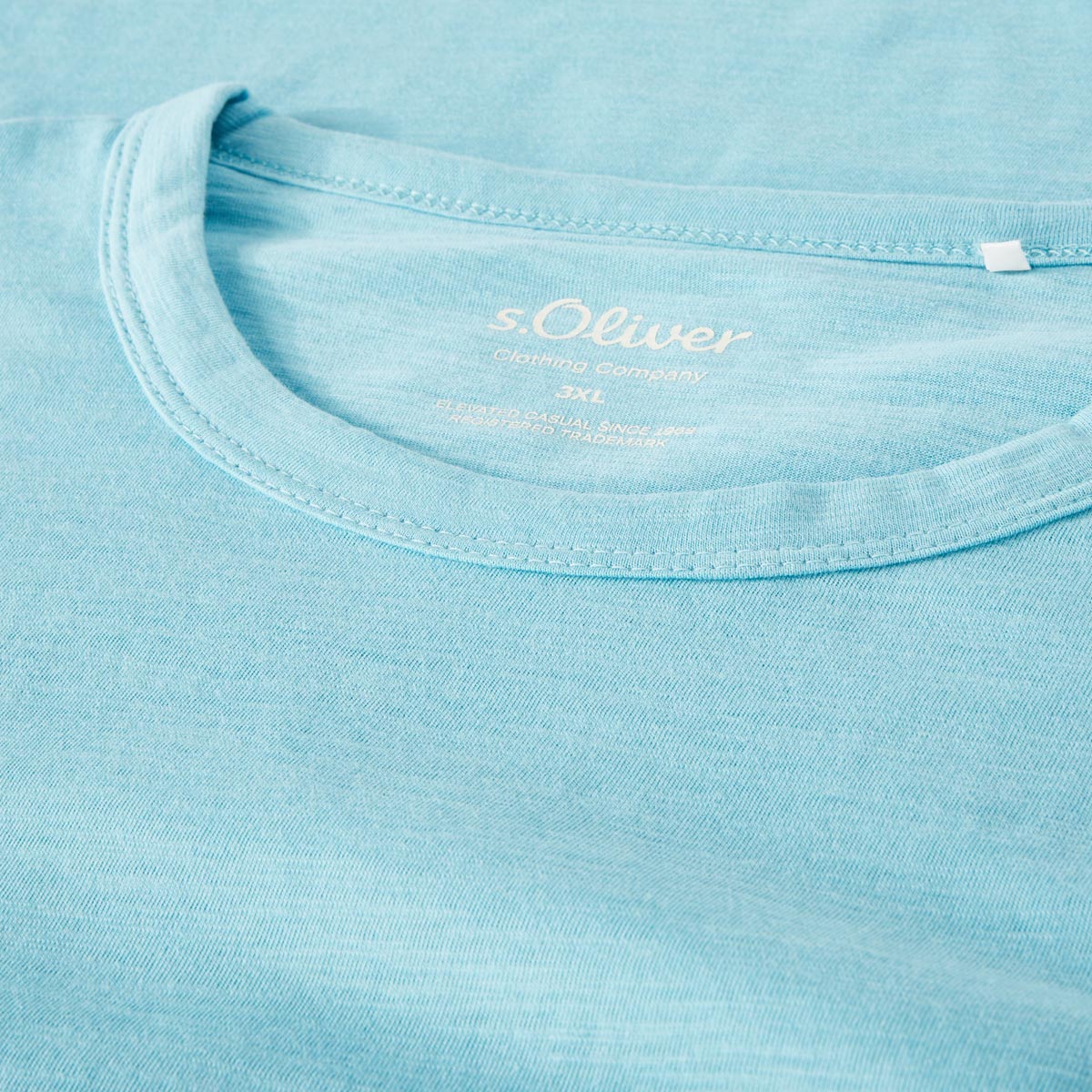 s.Oliver Basic T-Shirt mit Rundhalsausschnitt, elastisch Farbe türkis Größe günstig online kaufen