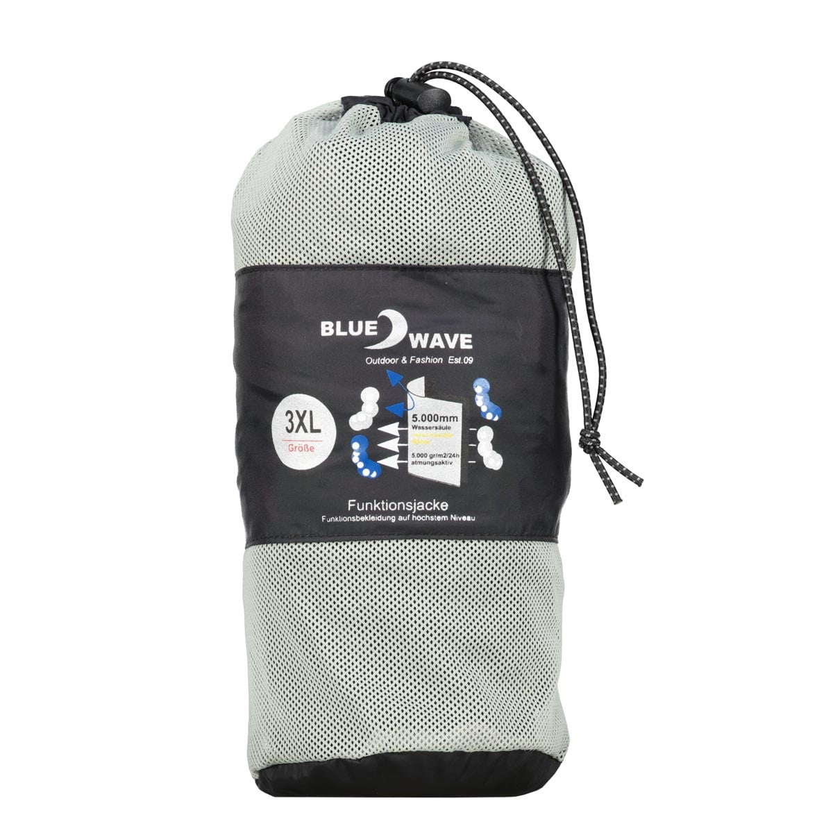 Blue Wave Verstaubare Funktionsjacke, wasserdicht schwarz Blue Wave Verstaubare Funktionsjacke, wasserdicht schwarz