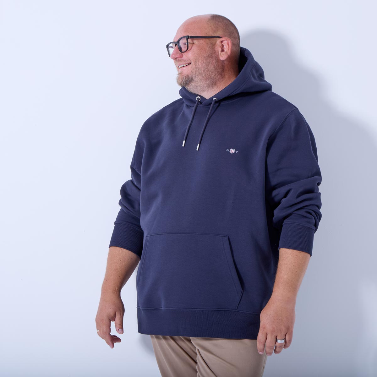 Gant Basic-Hoodie aus Baumwoll-Mix dunkelblau