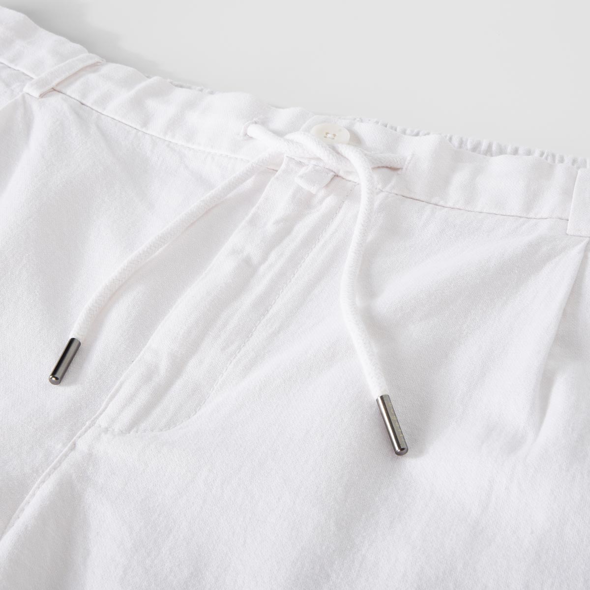 bugatti Stretch-Chino-Shorts mit Leinen weiß