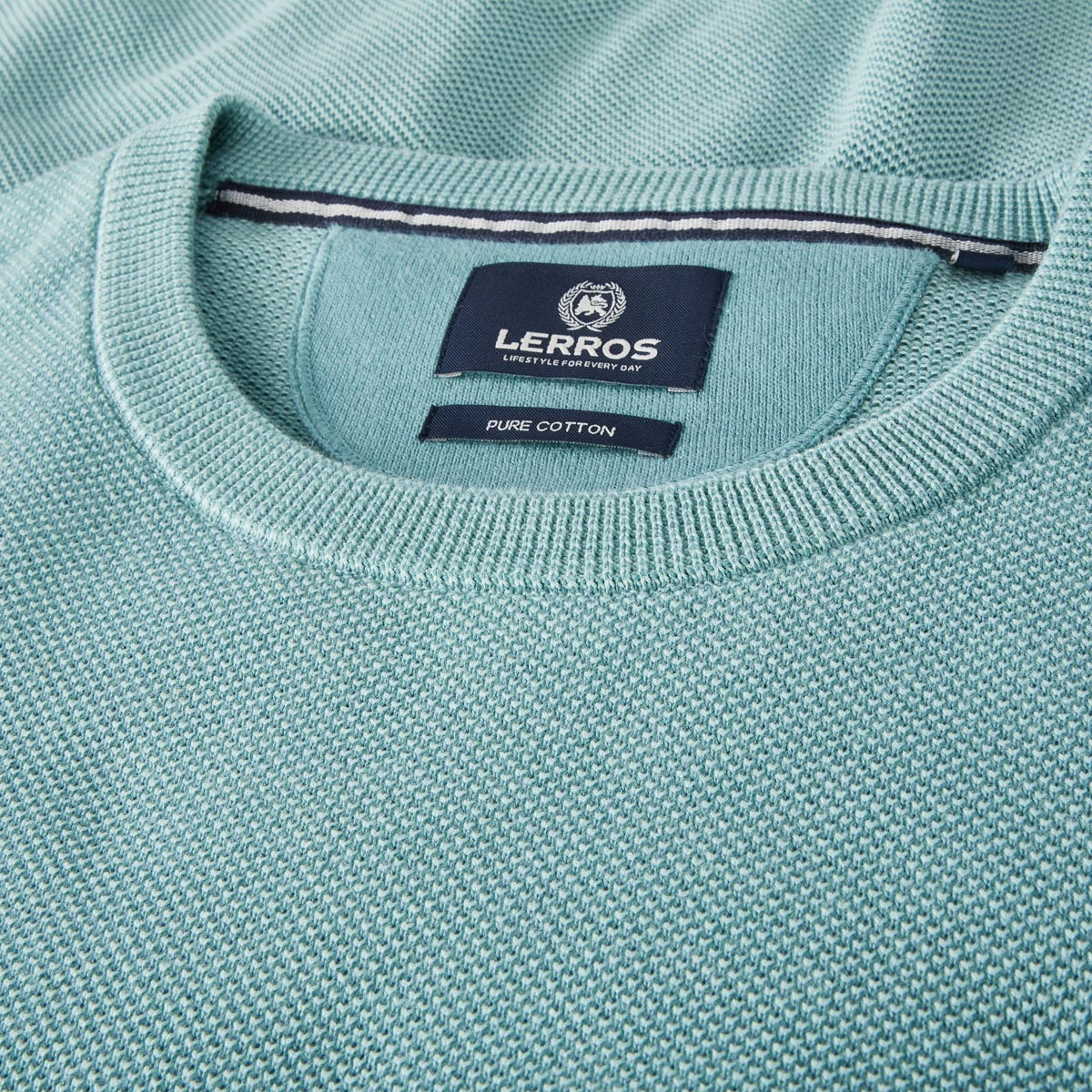 Lerros Pullover aus Baumwolle türkis