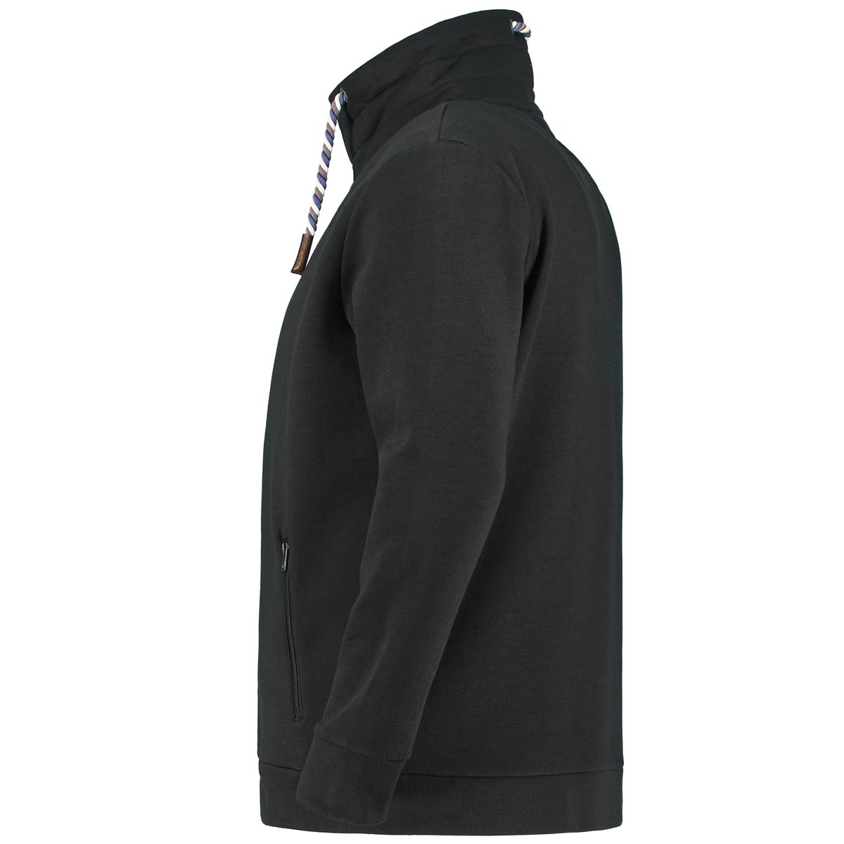 RAGMAN Sweatjacke aus Baumwollmischung Farbe schwarz Größe: 3XL günstig online kaufen