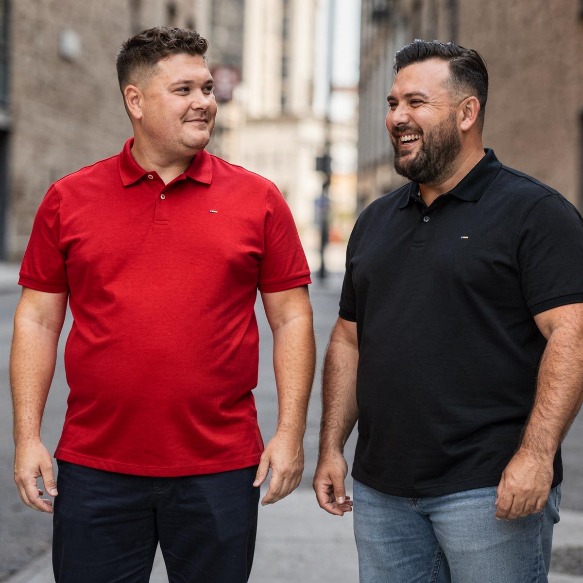 Pfundskerl Doppelpack Poloshirt aus Baumwolle schwarz/rot