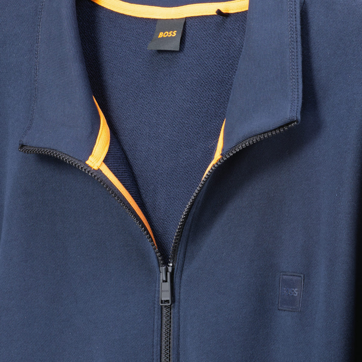 BOSS Sweatjacke aus Baumwolle dunkelblau