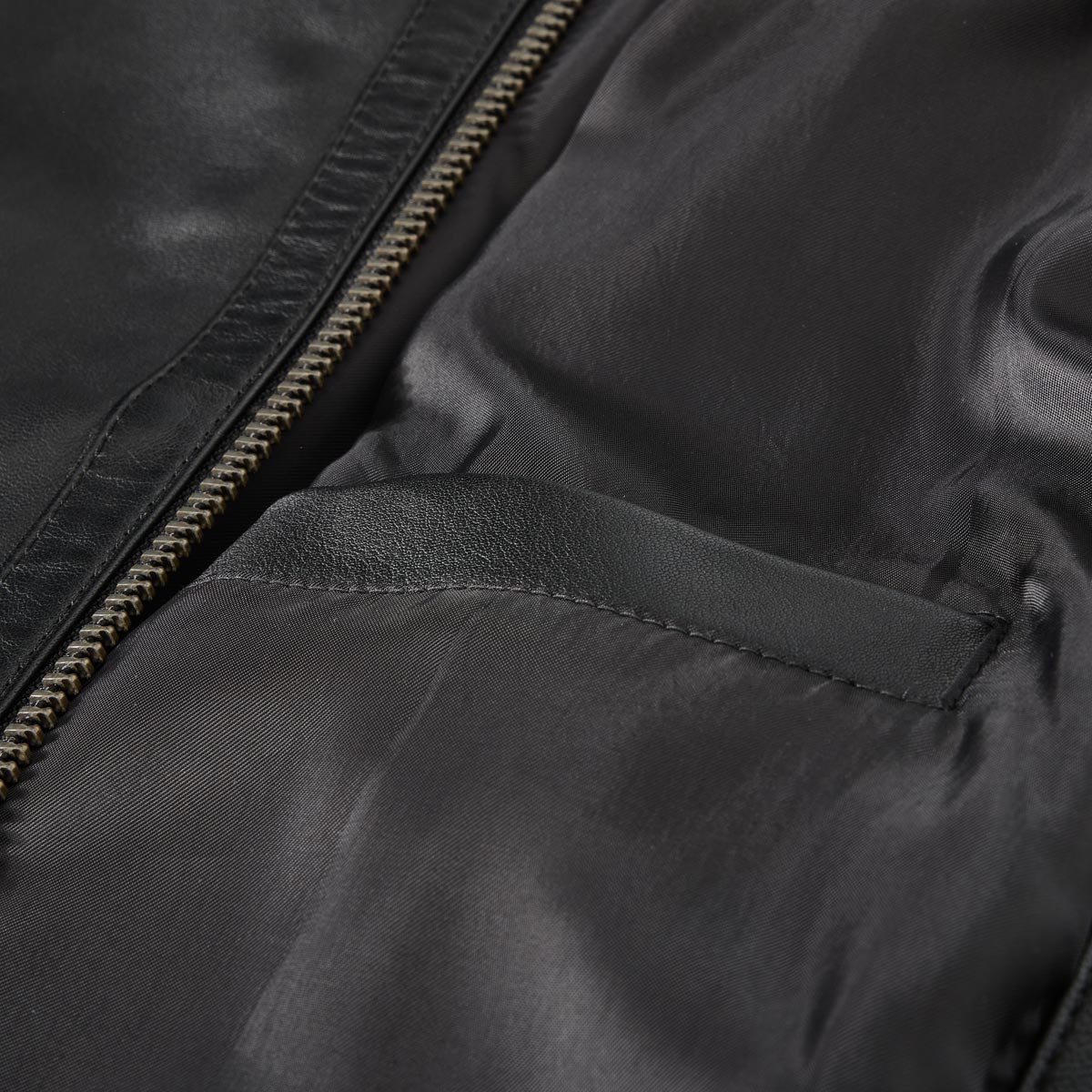 BOSS Lederjacke aus Schafleder schwarz