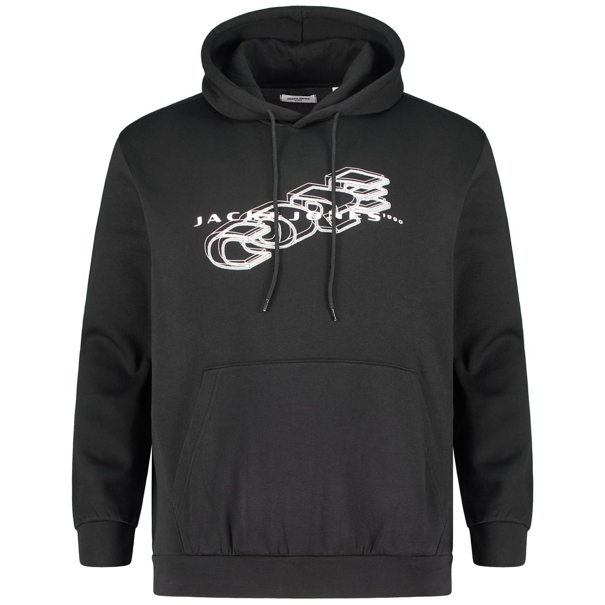 Jack&Jones Hoodie mit Label-Print Farbe schwarz Größe: 3XL günstig online kaufen