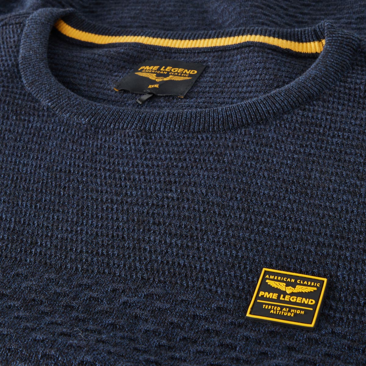 PME LEGEND Pullover mit Struktur dunkelblau