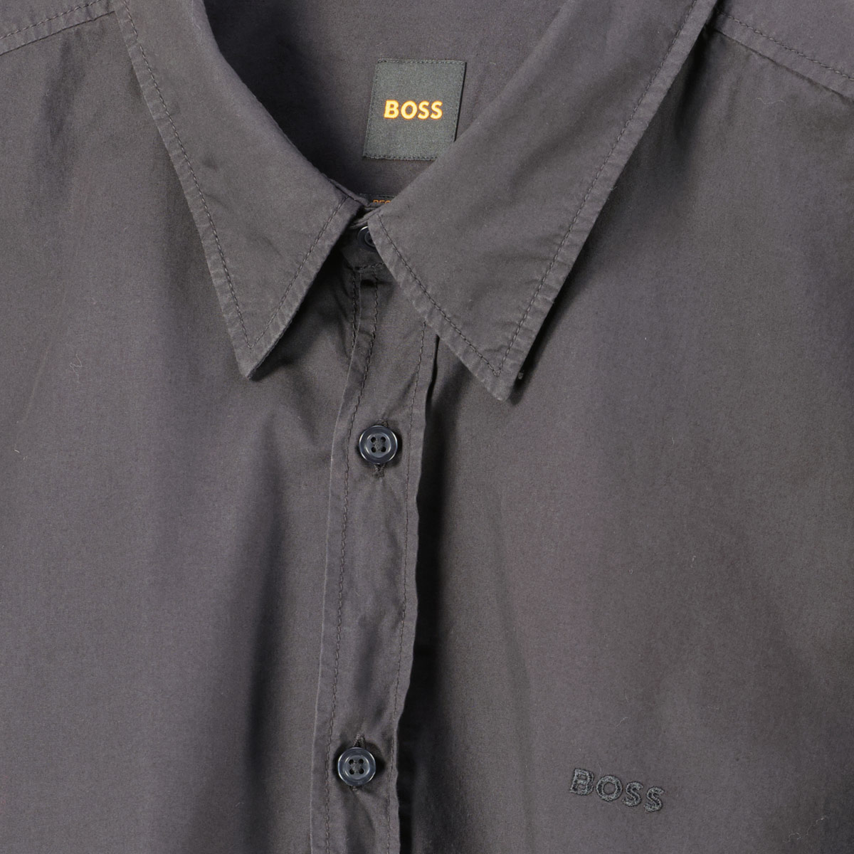 BOSS Freizeithemd mit Biobaumwolle schwarz