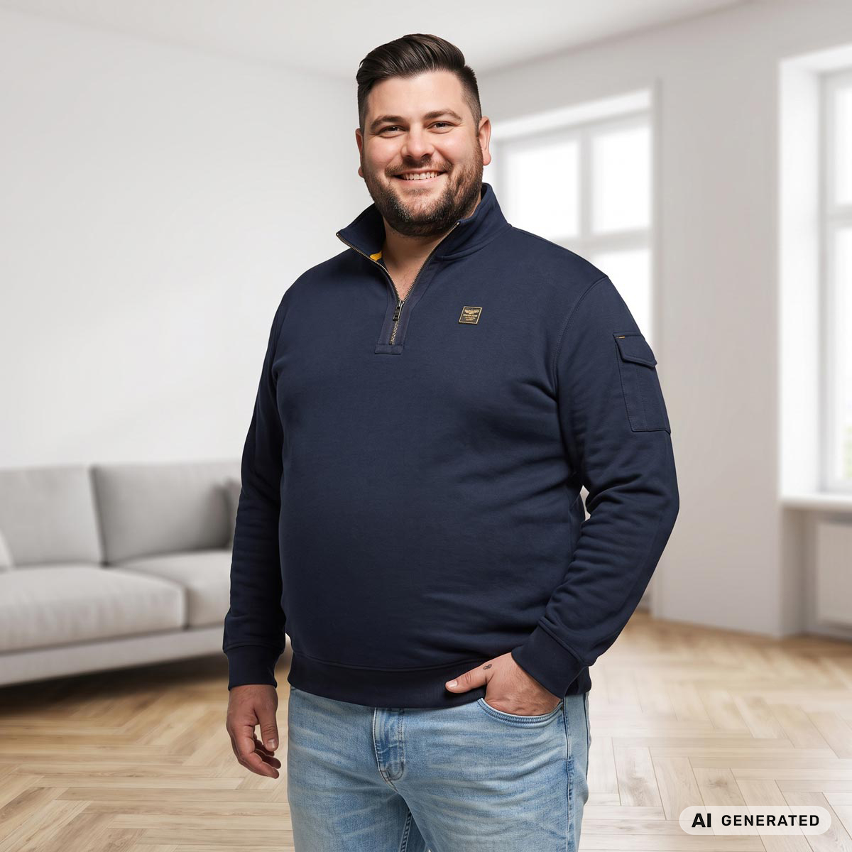PME LEGEND Sweatshirt aus Biobaumwolle dunkelblau