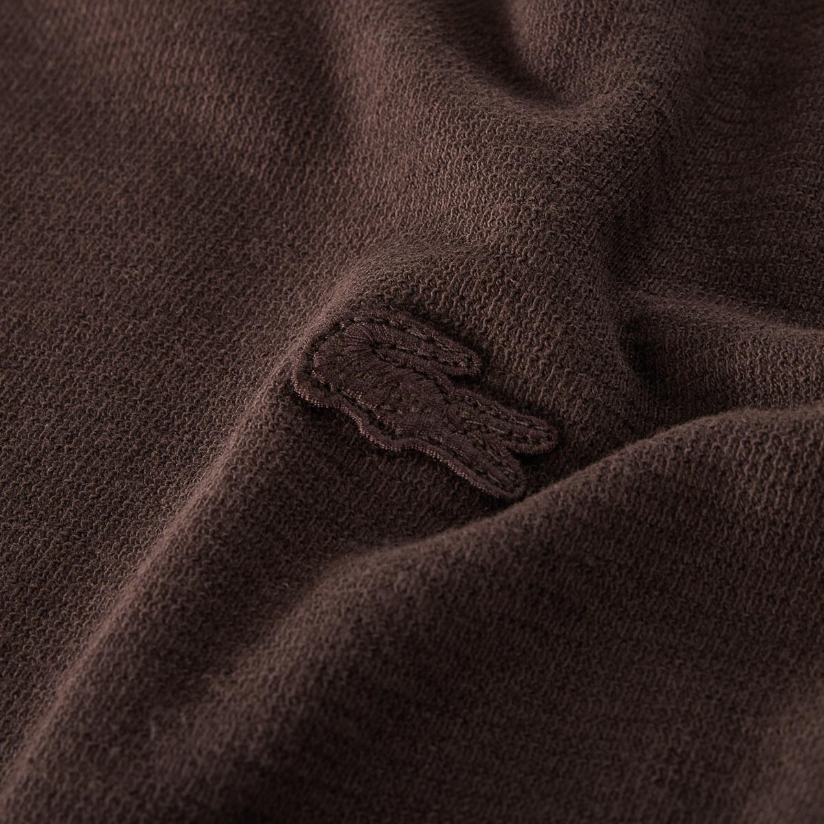 LACOSTE T-Shirt aus strukturierter Baumwolle dunkelbraun