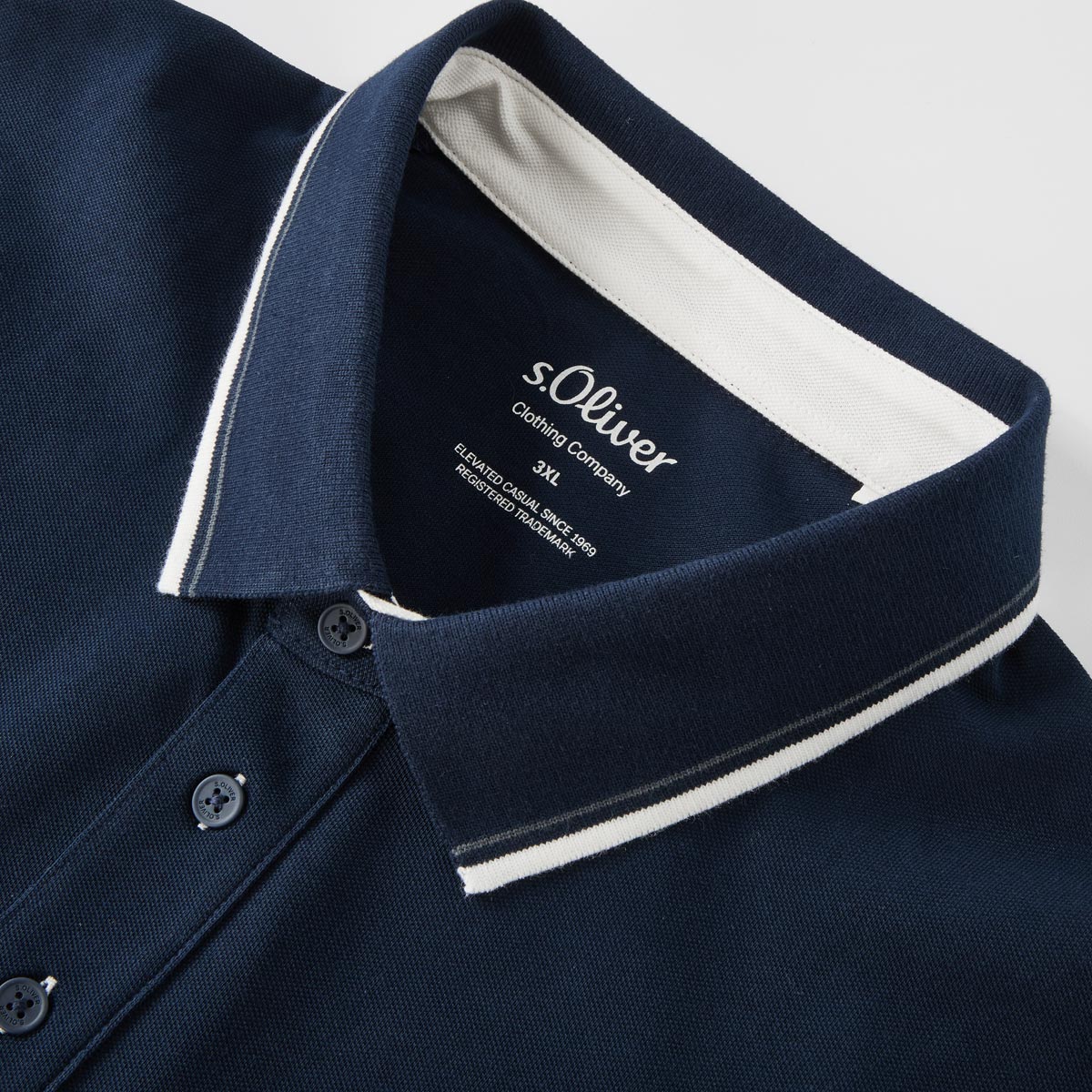 s.Oliver Poloshirt mit Motiv-Print dunkelblau