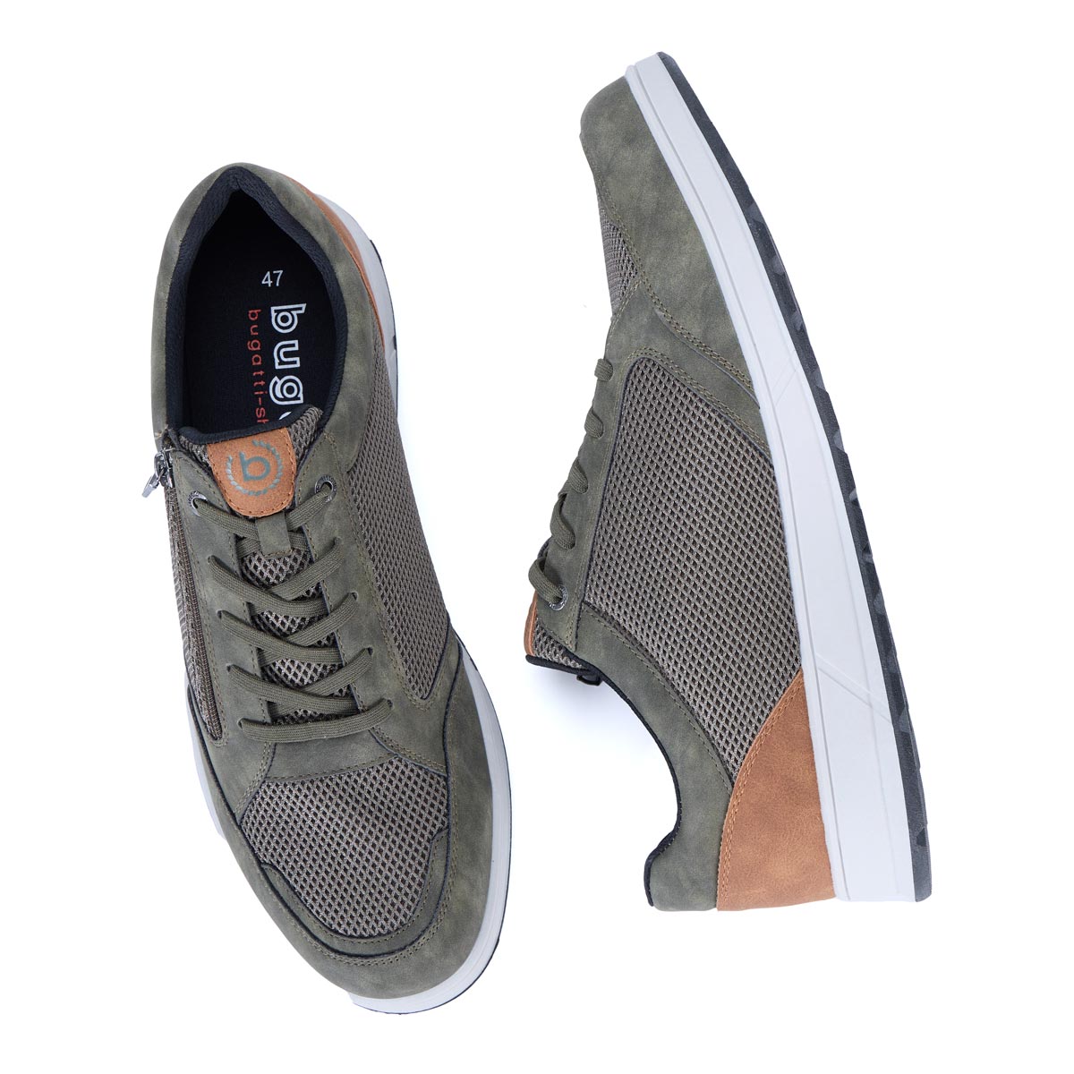 bugatti Sneaker mit Reißverschluss oliv