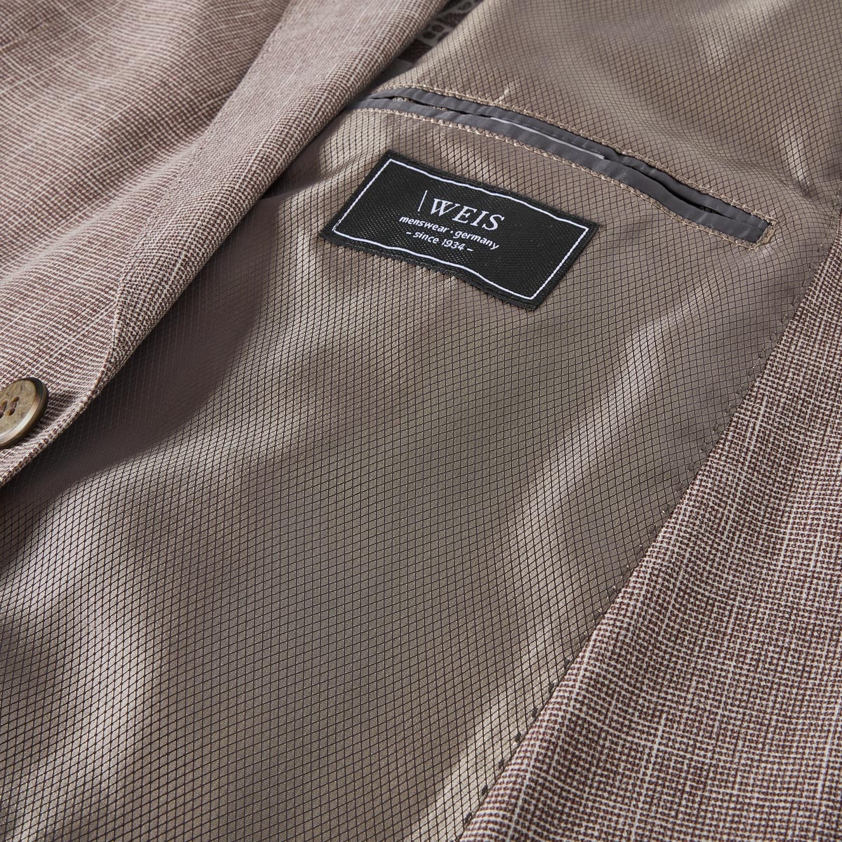 Weis Stretch-Sakko mit Musterung "Diego C" beige