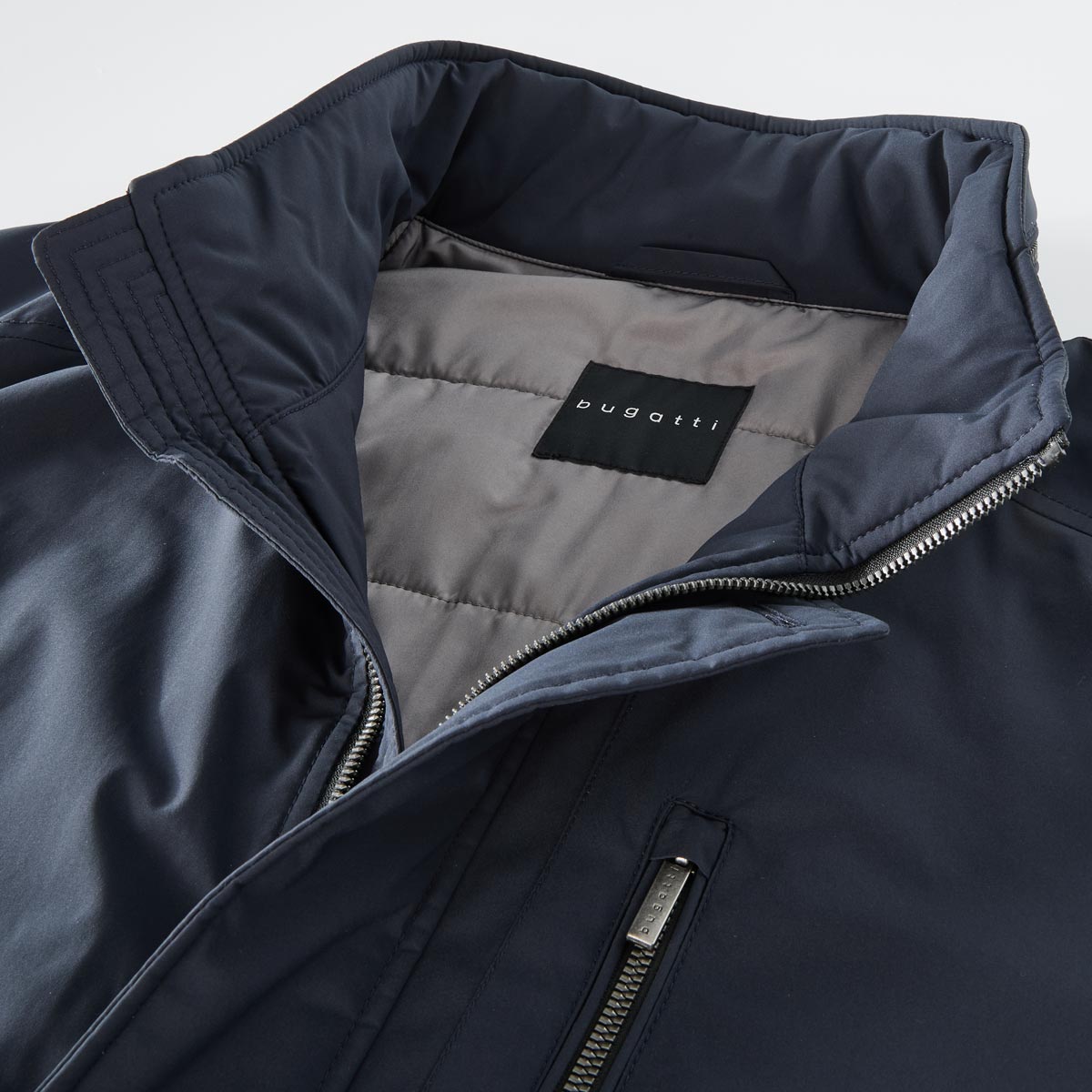 bugatti Wattierte Jacke mit Stehkragen dunkelblau