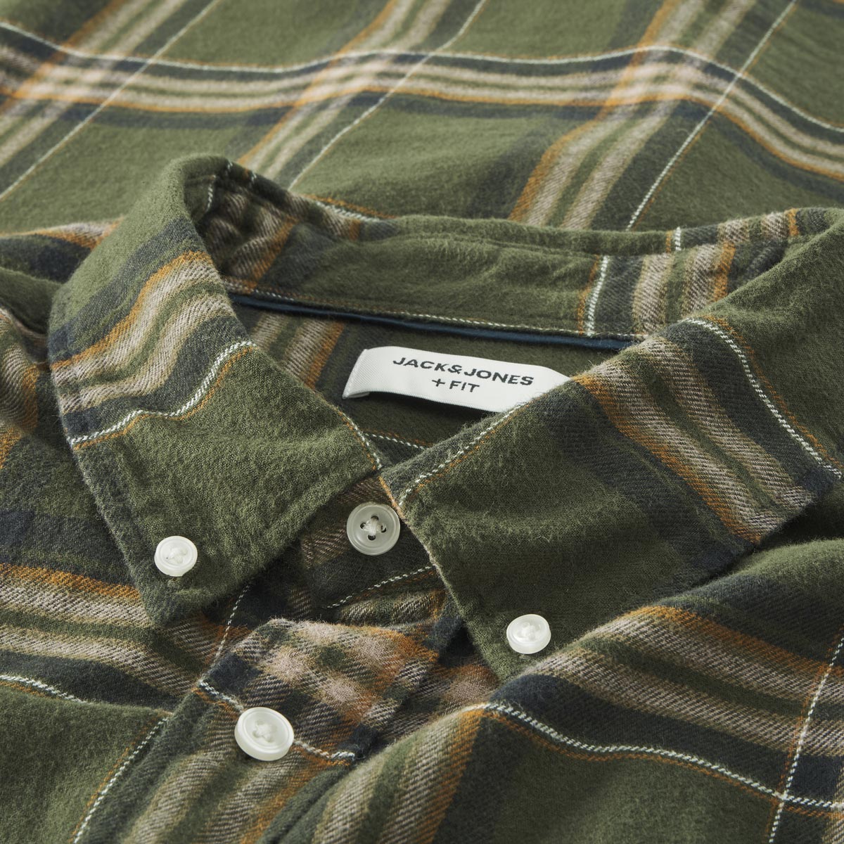 Jack&Jones Kariertes Flanellhemd oliv