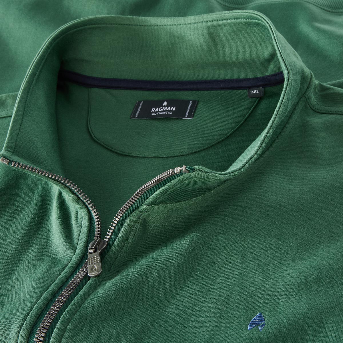 RAGMAN Sweatjacke aus Baumwollmischung dunkelgrün