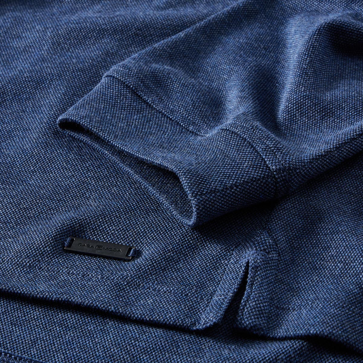 CASA MODA Pflegeleichtes Stretch-Poloshirt blau