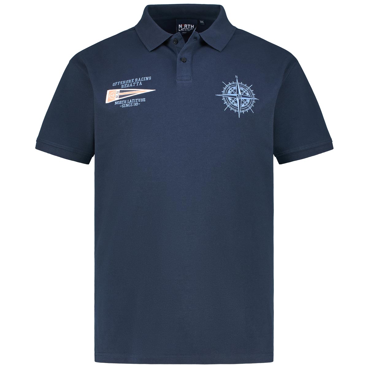 North Poloshirt mit Stickerei Farbe dunkelblau Größe: 8XL günstig online kaufen